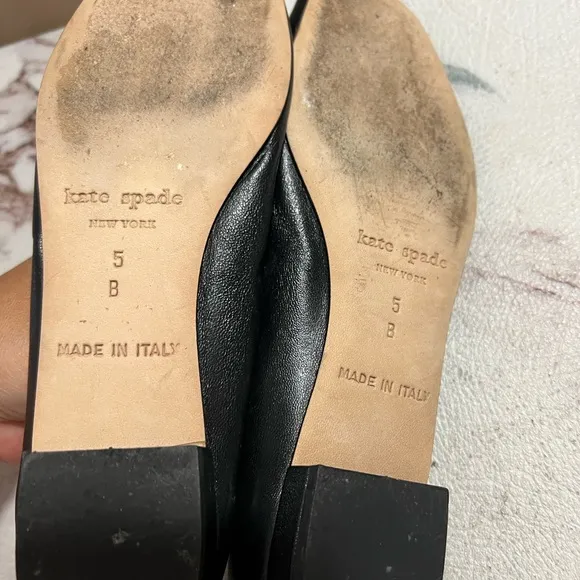 KATE SPADE NEW YORK Nera Reva Women’s Black Round Toe Slip On Flats 5M