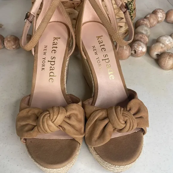 Kate Spade New York Tianna Platform Wedges Sz 9.5 Medium Biscotti