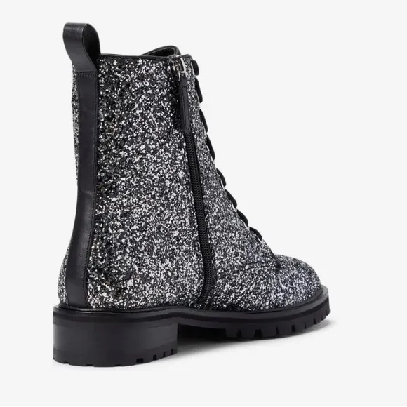 Kate Spade New York‎ Womens Jemma Glitter Ankle combat Lace-up Boots size  9.5