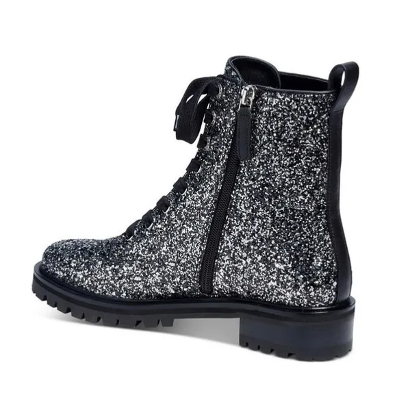 Kate Spade New York‎ Womens Jemma Glitter Ankle combat Lace-up Boots size  9.5