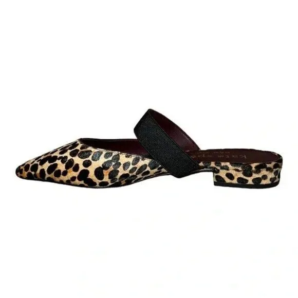 kate spade new york Womens Marielle Mules Slip On Leather Calf Hair Leopard 7.5B