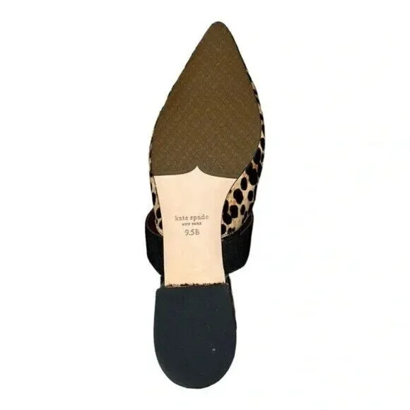 kate spade new york Womens Marielle Mules Slip On Leather Calf Hair Leopard 7.5B