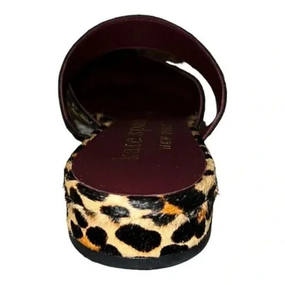 kate spade new york Womens Marielle Mules Slip On Leather Calf Hair Leopard 7.5B