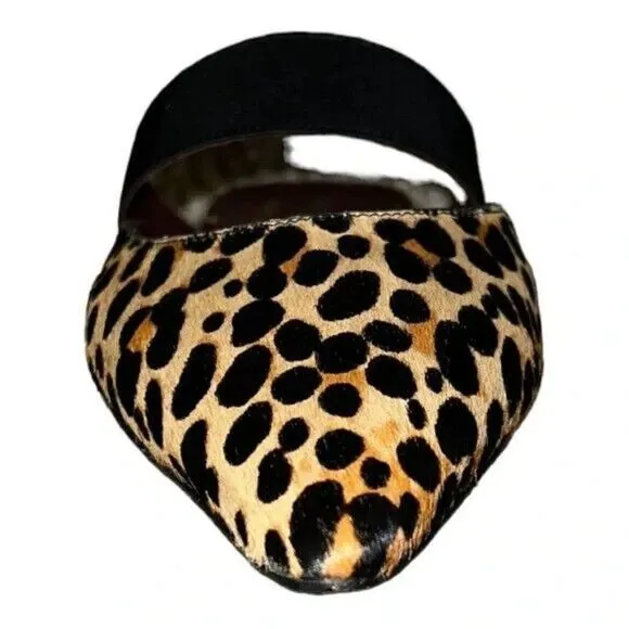 kate spade new york Womens Marielle Mules Slip On Leather Calf Hair Leopard 7.5B