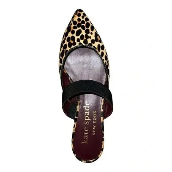 kate spade new york Womens Marielle Mules Slip On Leather Calf Hair Leopard 7.5B