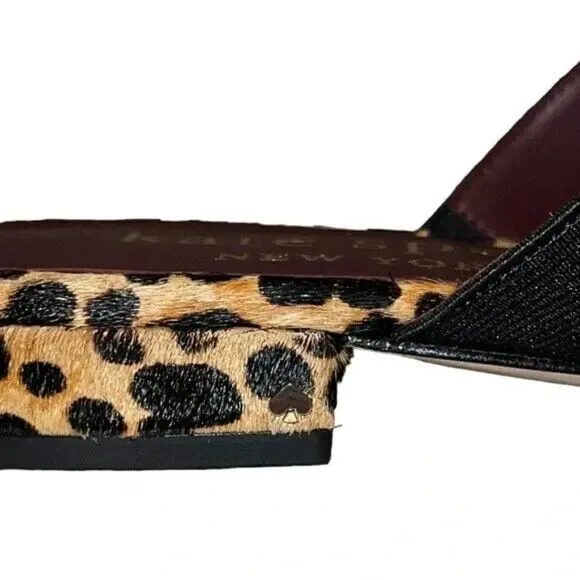 kate spade new york Womens Marielle Mules Slip On Leather Calf Hair Leopard 7.5B