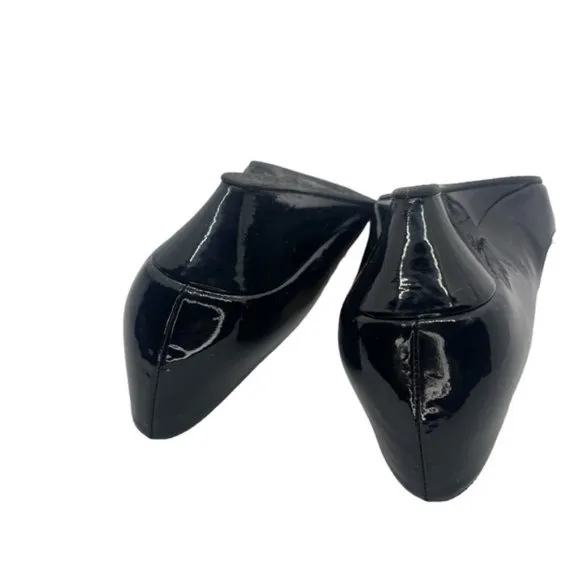 kate spade | Patent Leather Bow Accents D'Orsay Pumps | Peep Toe | Black | 7.5