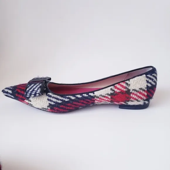 Kate Spade Red Plaid Bow Flats