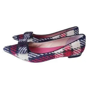 Kate Spade Red Plaid Bow Flats