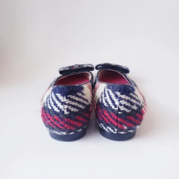 Kate Spade Red Plaid Bow Flats