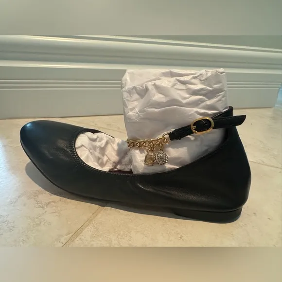 Kate Spade trendy Chain Ankle Strap Flats, size US 7