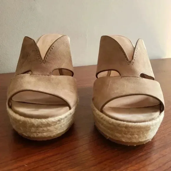 Kate Spade Tropez Wedges Espadrilles Sandals Tan Almond(7.5)
