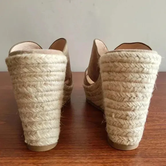 Kate Spade Tropez Wedges Espadrilles Sandals Tan Almond(7.5)