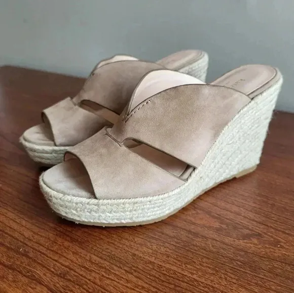 Kate Spade Tropez Wedges Espadrilles Sandals Tan Almond(7.5)