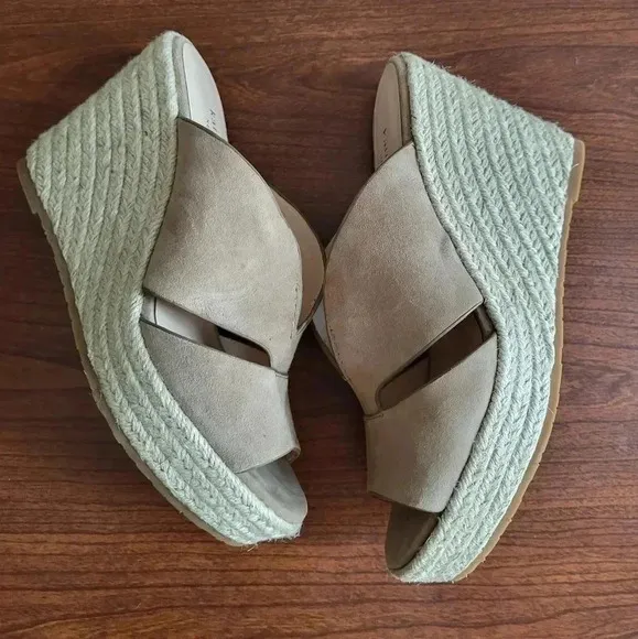 Kate Spade Tropez Wedges Espadrilles Sandals Tan Almond(7.5)