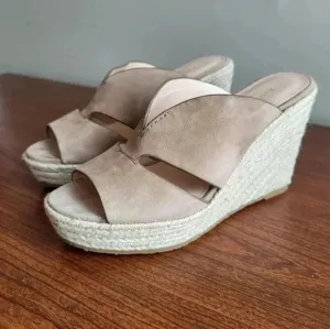 Kate Spade Tropez Wedges Espadrilles Sandals Tan Almond(7.5)