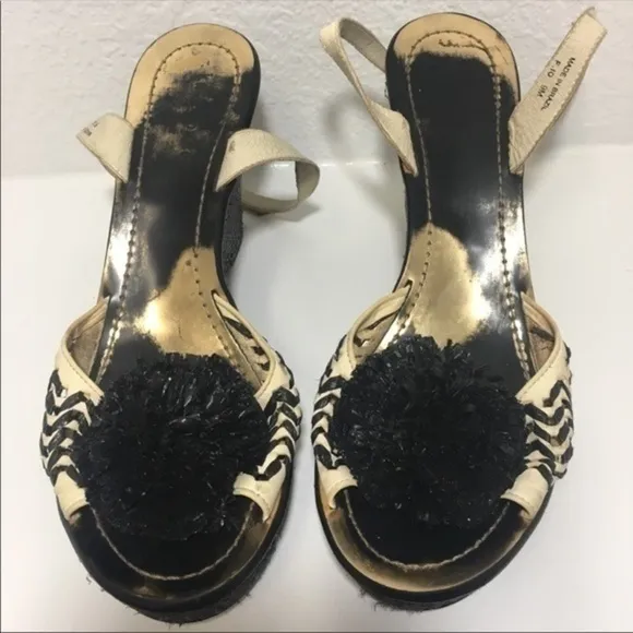 Kate Spade Wedges Platform Raffia Pom Poms Sandals