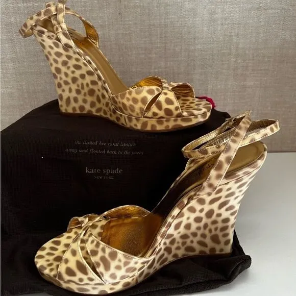 Kate Spade Vero-Ocelot Giraffe Print Wedges