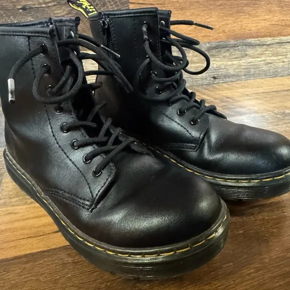 Kids' Dr. Martens Zavala Combat Lace Up Boot.