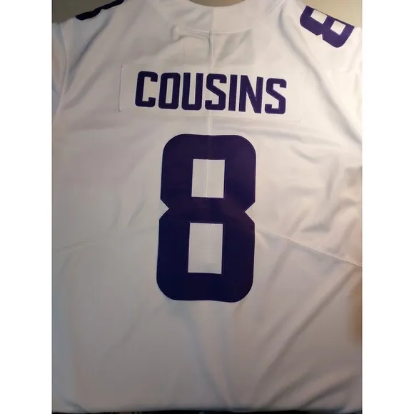 KIRK COUSINS #8 Vikings Away Jersey NFL‎ On Field Nike Dri Fit XXL White V Neck