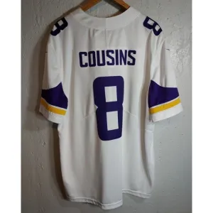 KIRK COUSINS #8 Vikings Away Jersey NFL‎ On Field Nike Dri Fit XXL White V Neck