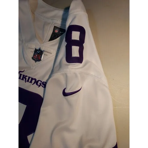 KIRK COUSINS #8 Vikings Away Jersey NFL‎ On Field Nike Dri Fit XXL White V Neck