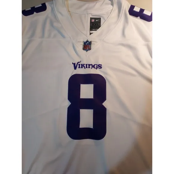 KIRK COUSINS #8 Vikings Away Jersey NFL‎ On Field Nike Dri Fit XXL White V Neck