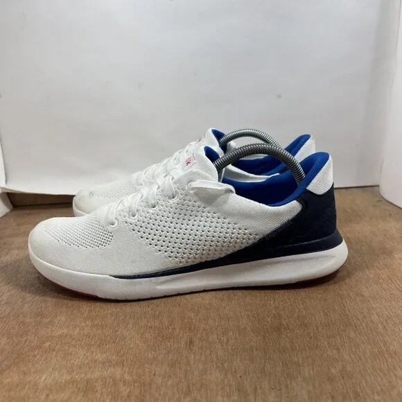 Kizik Lima Men Size 10 White Blue Hands Free Slip On Sneaker Shoes
