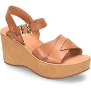 Korkease Ava Classic Natural Vachetta Leather Platform Wedges 10