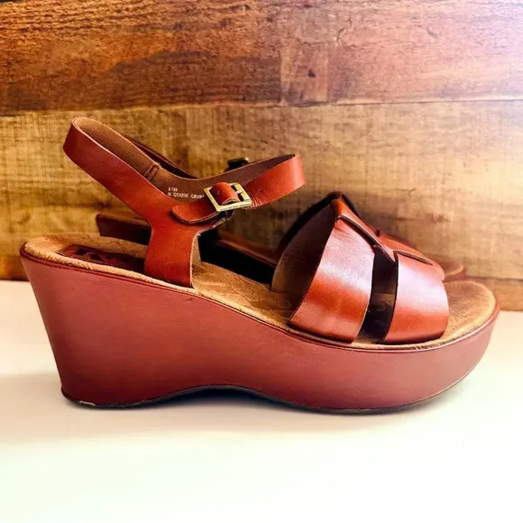 Korks By Kork-Ease Della Leather Platform Wedges