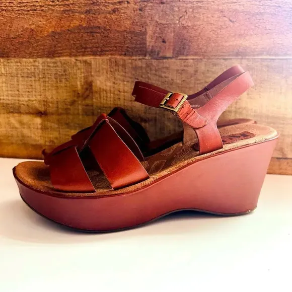 Korks By Kork-Ease Della Leather Platform Wedges