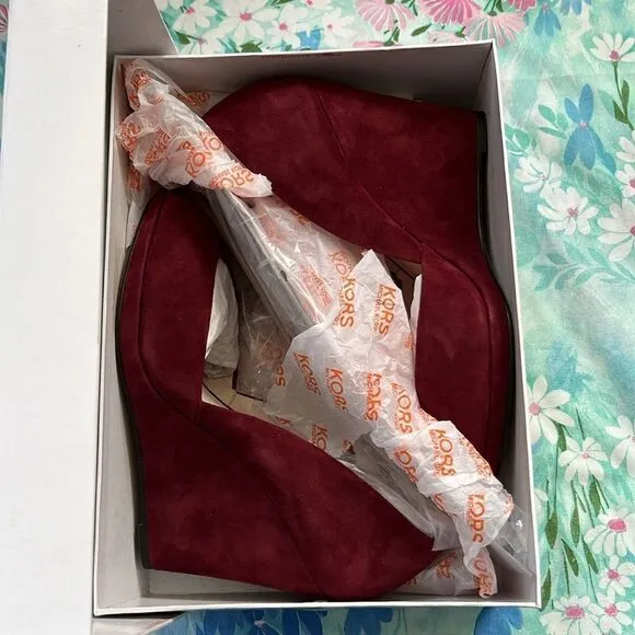 Kors Michael Kors Vail Suede Wedge Heels - 9.5