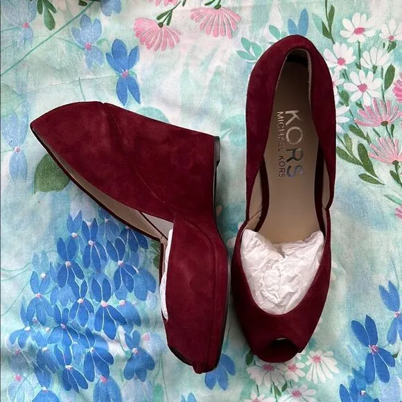 Kors Michael Kors Vail Suede Wedge Heels - 9.5