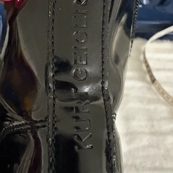Kurt Geiger Girls Black Patent Leather Boots Size 1