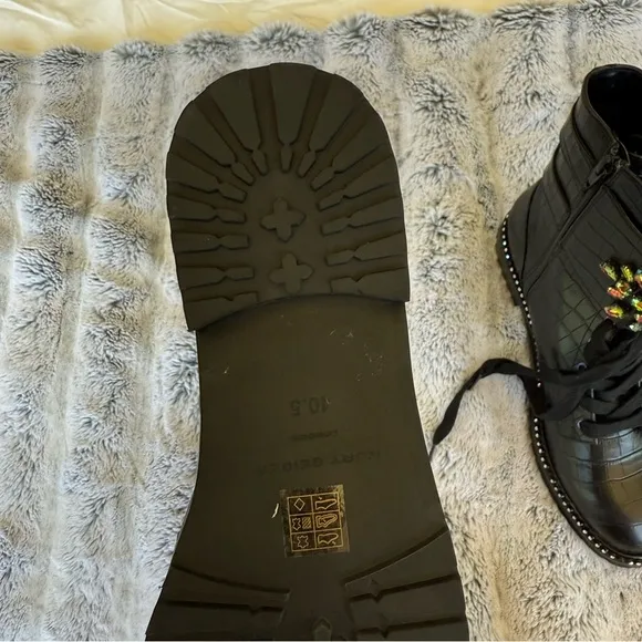 Kurt Geiger Rainbow Rhinestone Combat Boots