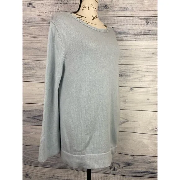 La Fee Parisienne Cashmere Sweater Women OS Boat Neck Porcelaine Blue $598