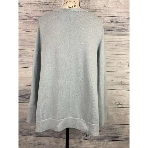 La Fee Parisienne Cashmere Sweater Women OS Boat Neck Porcelaine Blue $598