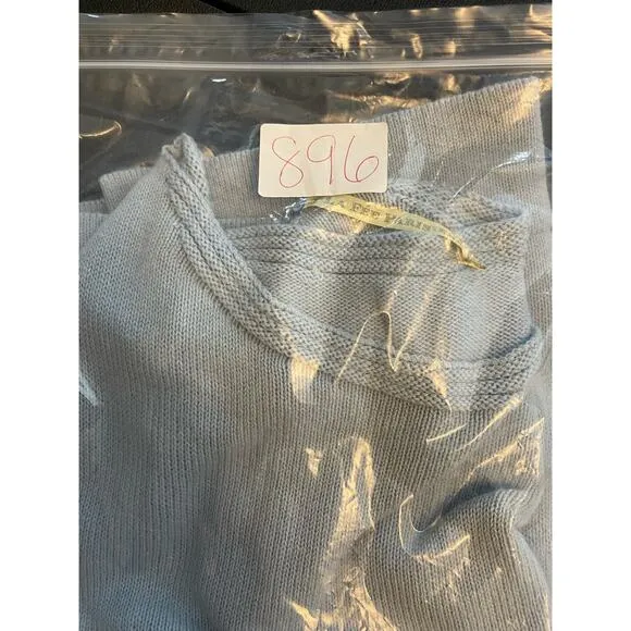 La Fee Parisienne Cashmere Sweater Women OS Boat Neck Porcelaine Blue $598