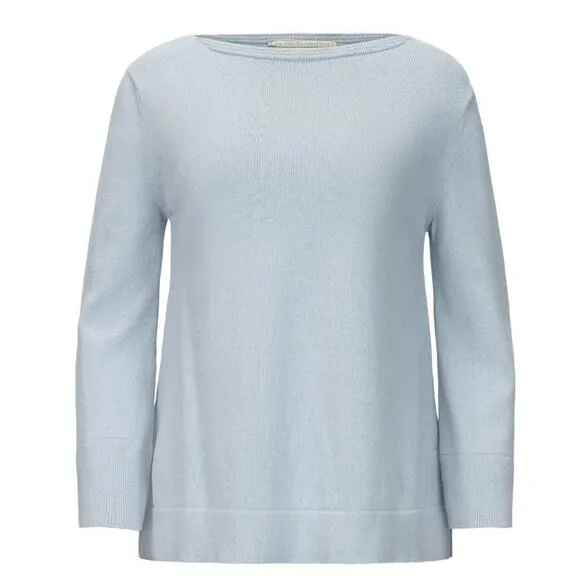 La Fee Parisienne Cashmere Sweater Women OS Boat Neck Porcelaine Blue $598