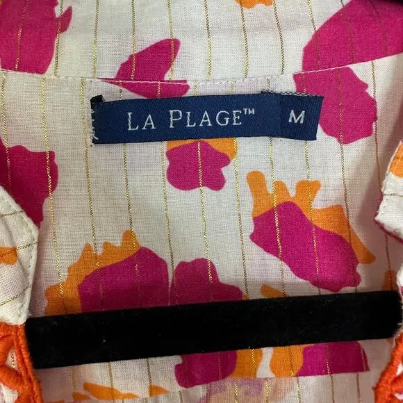 La Plage Alison Long Sleeve Dress pink Leopard Size Medium