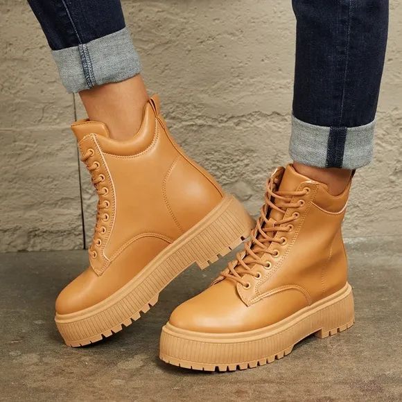 Lace Up Edgy Combat Boots
