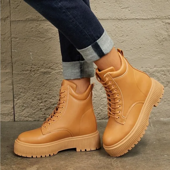 Lace Up Edgy Combat Boots