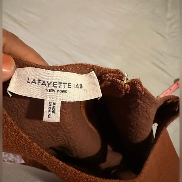 LAFAYETTE 148 100% WOOL PRE-FALL 2023 BOAT NECK WOMEN ABOUT KNEE DRESS S…