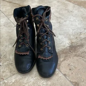 Laredo Performair Black and Brown Lace up Women's Boots