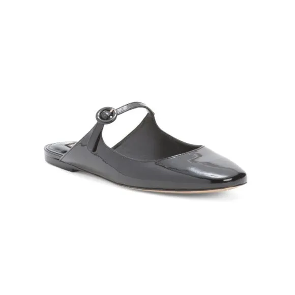 LARROUDE Black Made In Brazil Blair Slide On Mule Flats