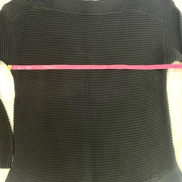 Lauren Ralf Lauren Black Knit Sweater Long Sleeve Comfy 100% Cotton SZ XL EUC