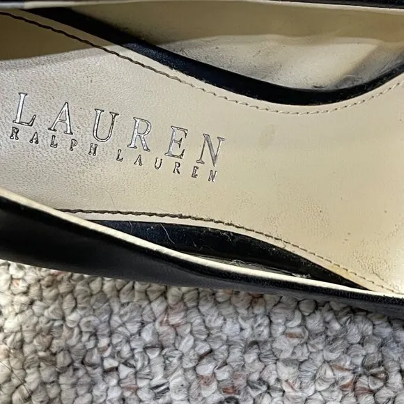 Lauren Ralph Lauren Classic Pump Shoes Heels Black Leather Size 6B