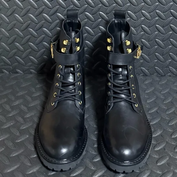 Lauren‎ Ralph Lauren Leather Lace-up Ankle Boots Black Womens Sizes