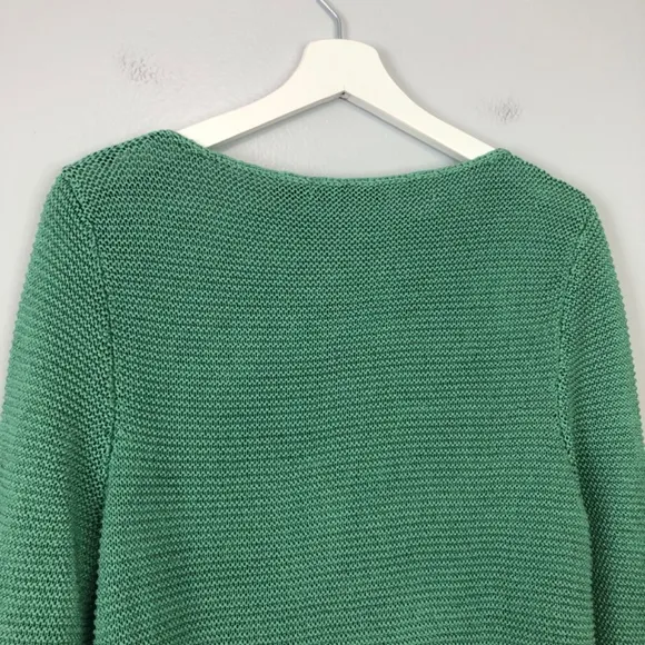 Lauren Ralph Lauren Sage Green Crochet Knit Cotton Blend Sweater Womens Size XL