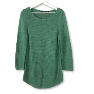 Lauren Ralph Lauren Sage Green Crochet Knit Cotton Blend Sweater Womens Size XL